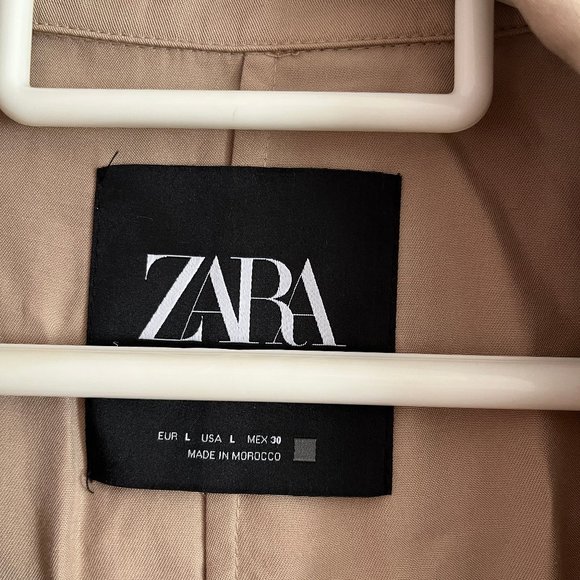 CAMEL LONG TRENCH COAT| ZARA - Picture 4 of 5